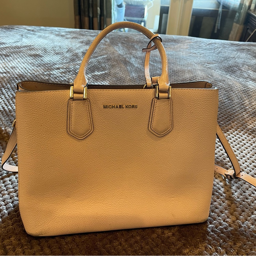 Michael Kors Cream Leather Tote Bag